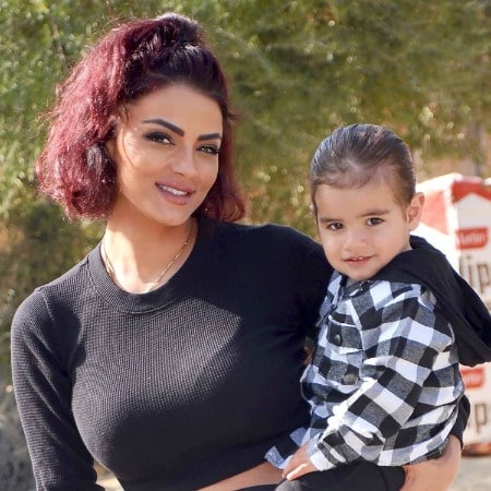 Photo of Golnesa Gharachedaghi with her son, Elijah Javad Gharachedaghi.